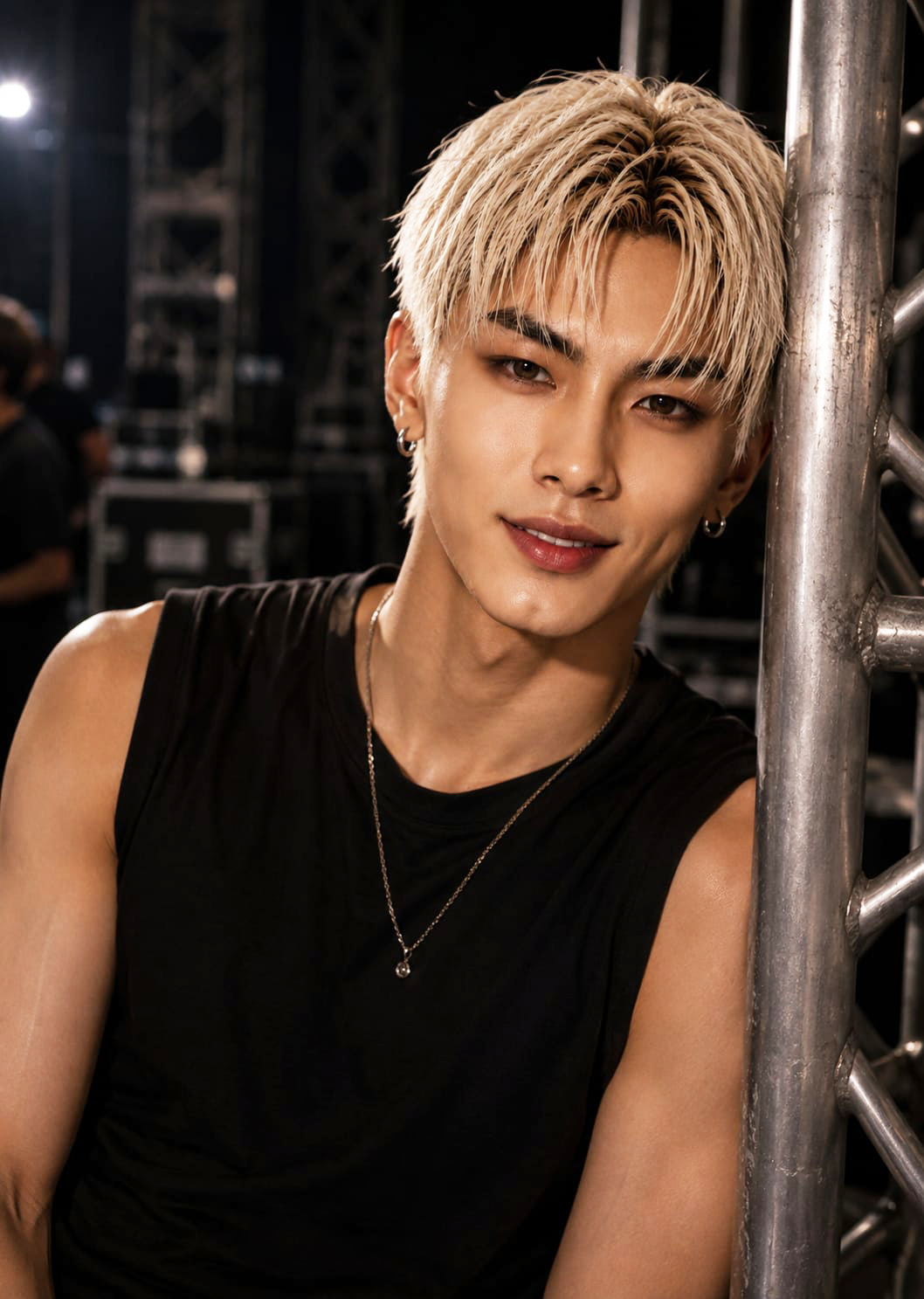 Junho with blond hair